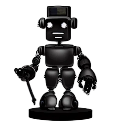 robot, staff, 3d render, concept art transparent PNG cut-out