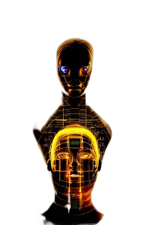 robot, mask, face, cyberpunk transparent PNG cut-out