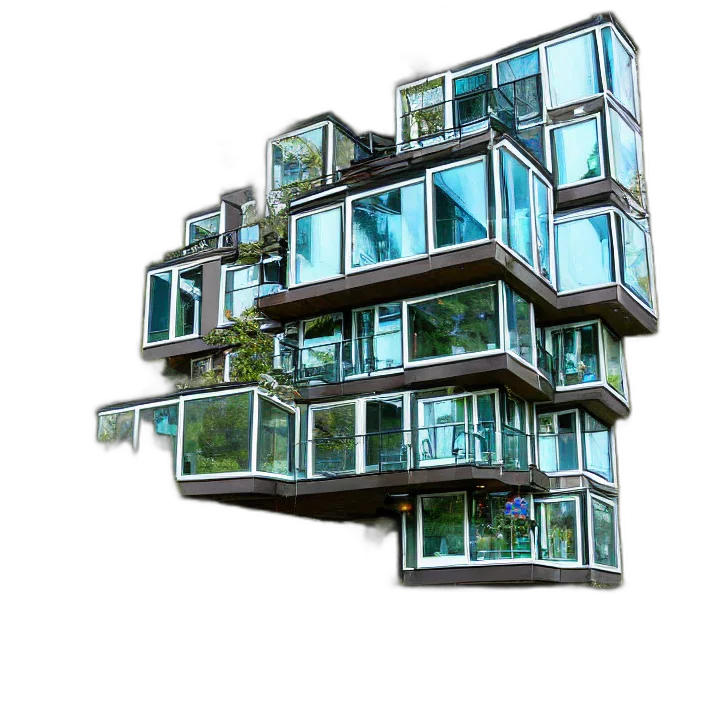 building, 3d render, concept art, photorealistic transparent PNG cut-out