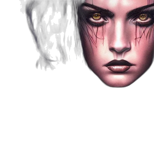face, mask, hair, creature transparent PNG cut-out