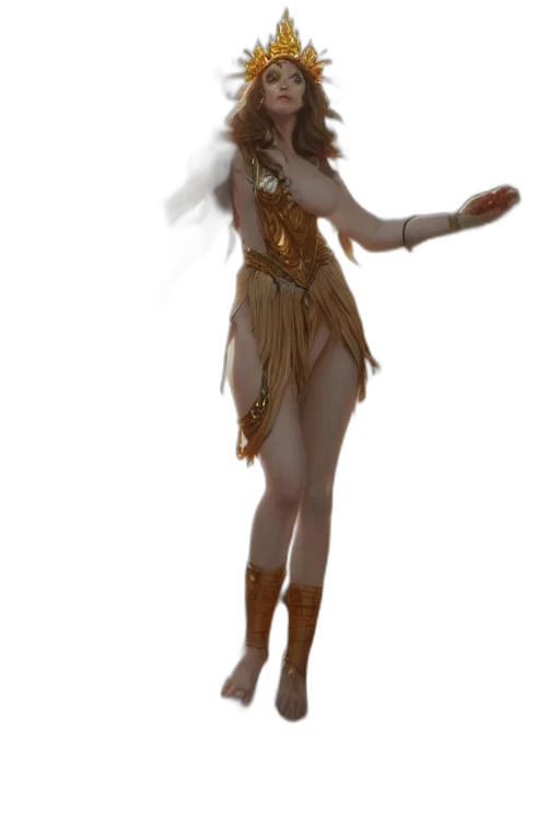 dress, staff, creature, mask transparent PNG cut-out