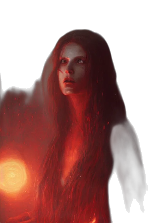 creature, hair, face, concept art transparent PNG cut-out