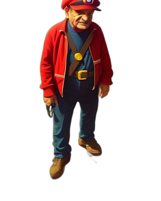 jacket, staff, face, robot transparent PNG cut-out