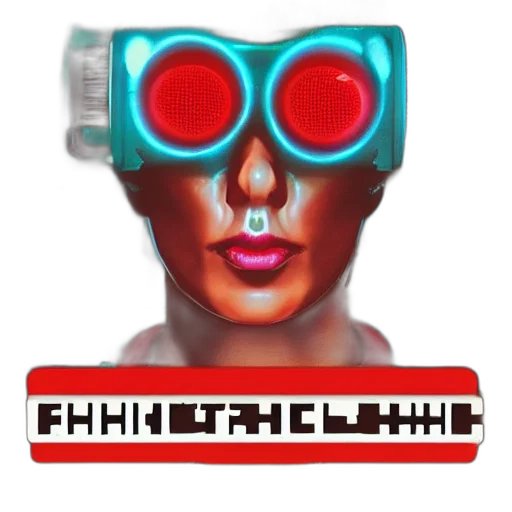 robot, cyberpunk, pixel art, vaporwave transparent PNG cut-out