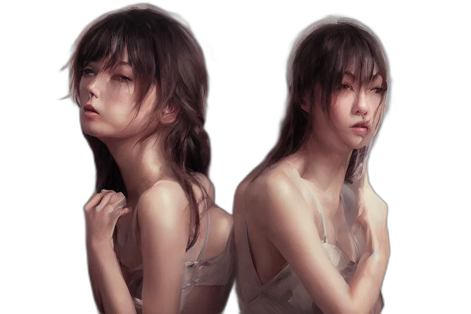 face, dress, jewelry, photorealistic transparent PNG cut-out