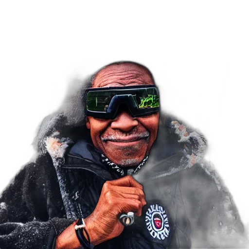jacket, staff, robot, photorealistic transparent PNG cut-out