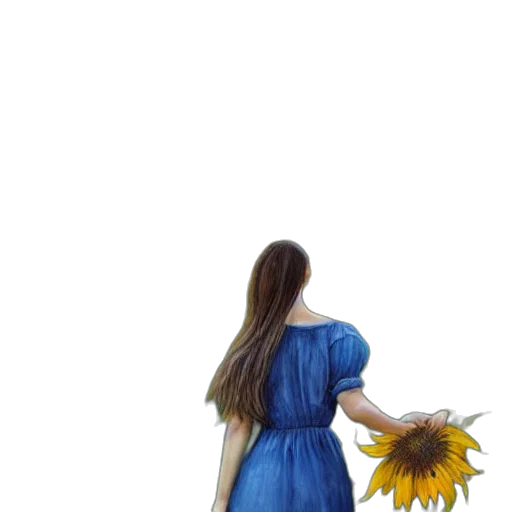 dress, flower, staff, crown transparent PNG cut-out