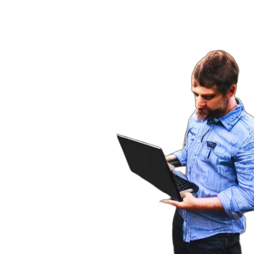 staff, jacket, robot, 3d render transparent PNG cut-out