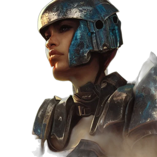 robot, face, sword, concept art transparent PNG cut-out
