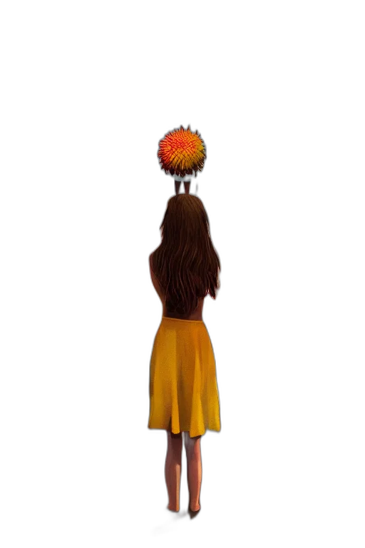 hair, crown, dress, staff transparent PNG cut-out
