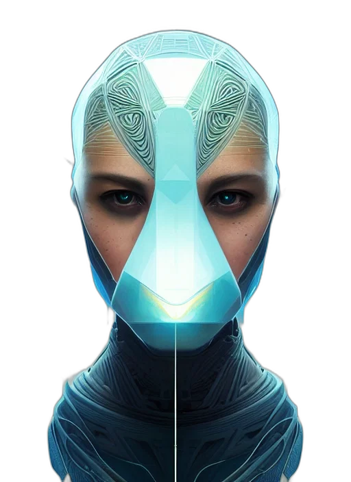 mask, face, robot, cyberpunk transparent PNG cut-out