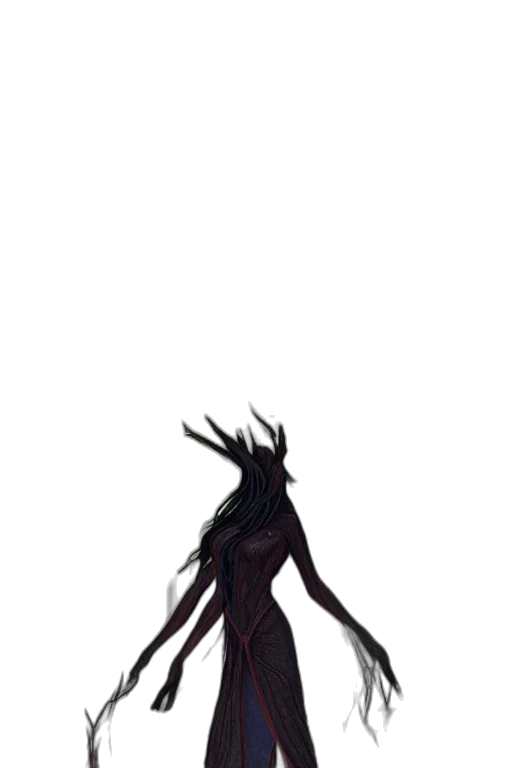 creature, hair, mask, dress transparent PNG cut-out