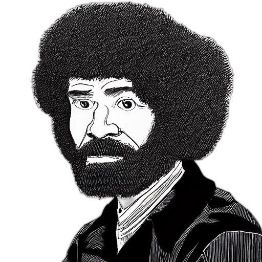 face, hair, jacket, staff transparent PNG cut-out