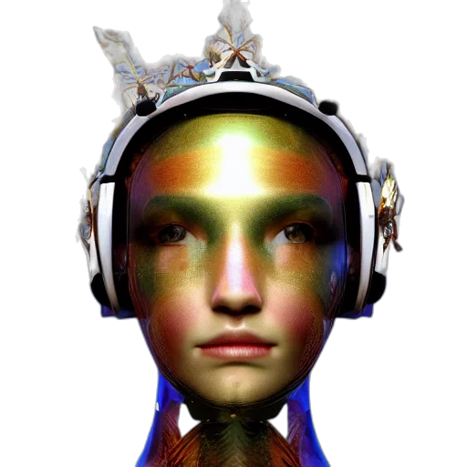 robot, face, mask, crown transparent PNG cut-out