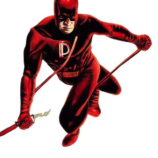 comic book art, concept art, red, daredevil transparent PNG cut-out