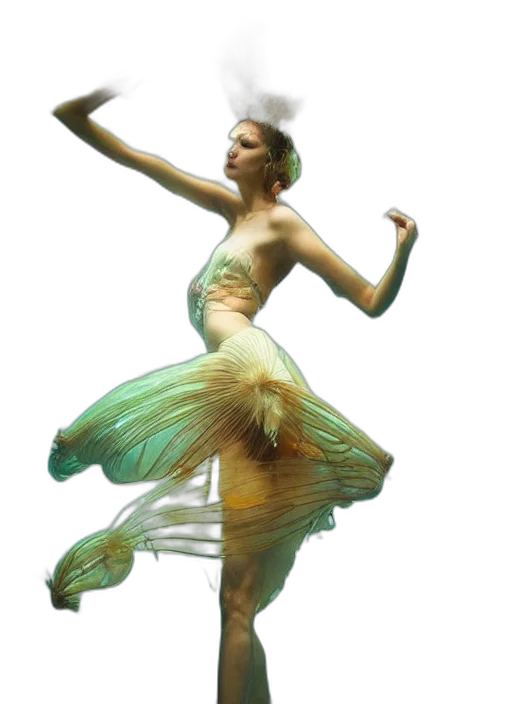 dress, staff, creature, concept art transparent PNG cut-out