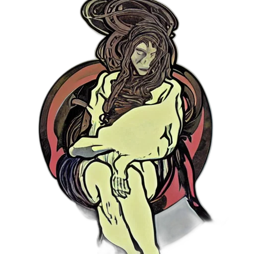 hair, dress, face, staff transparent PNG cut-out