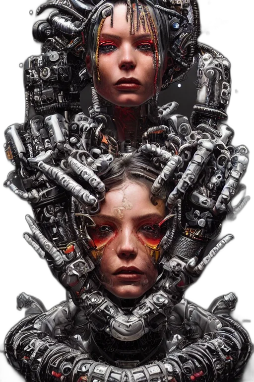 robot, face, cyberpunk, concept art transparent PNG cut-out