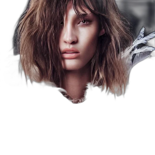 hair, face, robot, jacket transparent PNG cut-out
