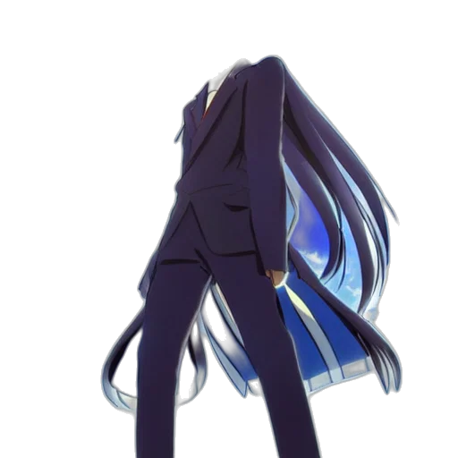 jacket, dress, staff, hair transparent PNG cut-out