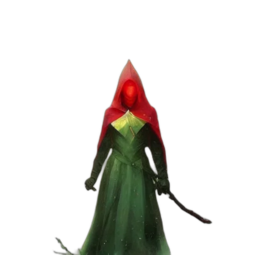 staff, creature, dress, mask transparent PNG cut-out
