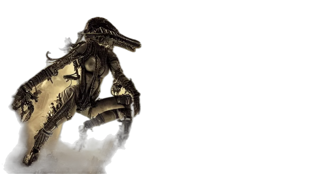 dragon, robot, creature, weapon transparent PNG cut-out