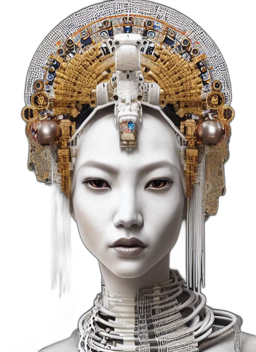 robot, jewelry, crown, face transparent PNG cut-out