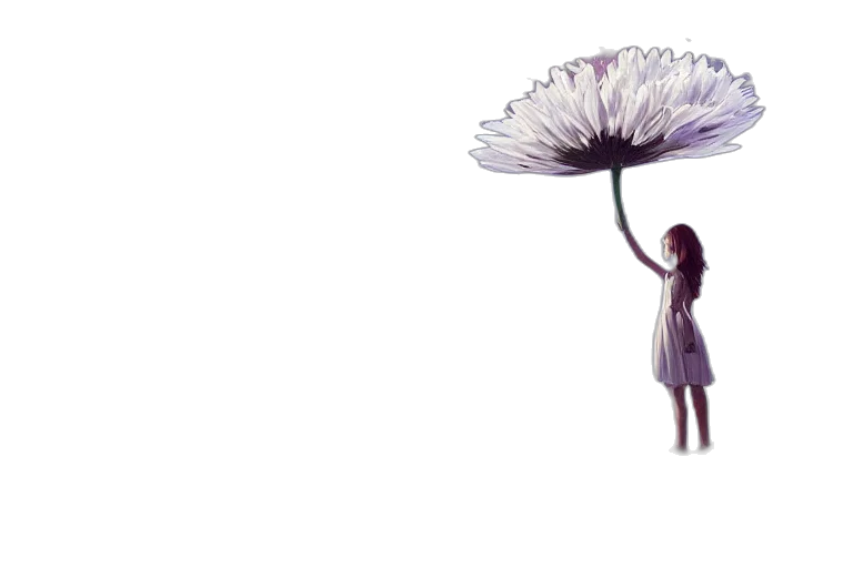 umbrella, flower, dress, staff transparent PNG cut-out