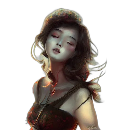 dress, face, crown, hat transparent PNG cut-out