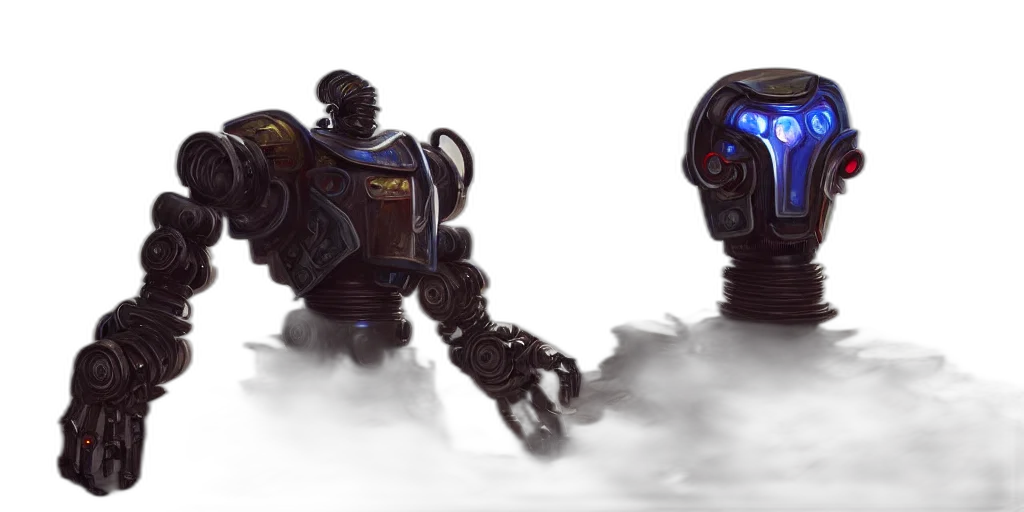 robot, weapon, concept art, fantasy art transparent PNG cut-out