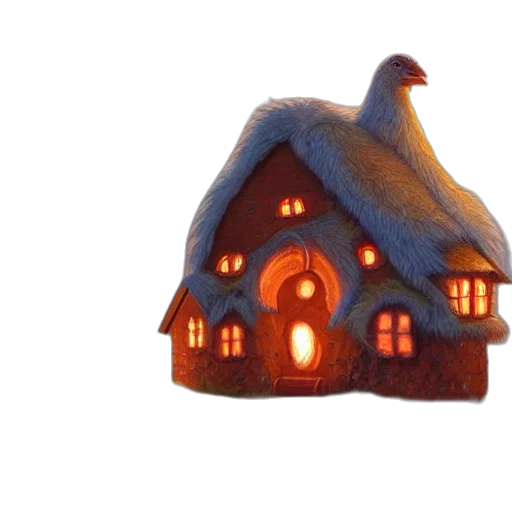 building, 3d render, night, snow transparent PNG cut-out