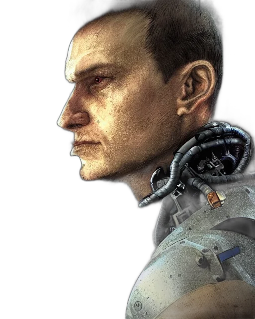 robot, face, jacket, concept art transparent PNG cut-out