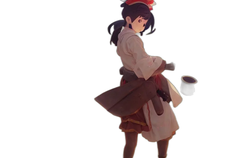 staff, weapon, jacket, hat transparent PNG cut-out