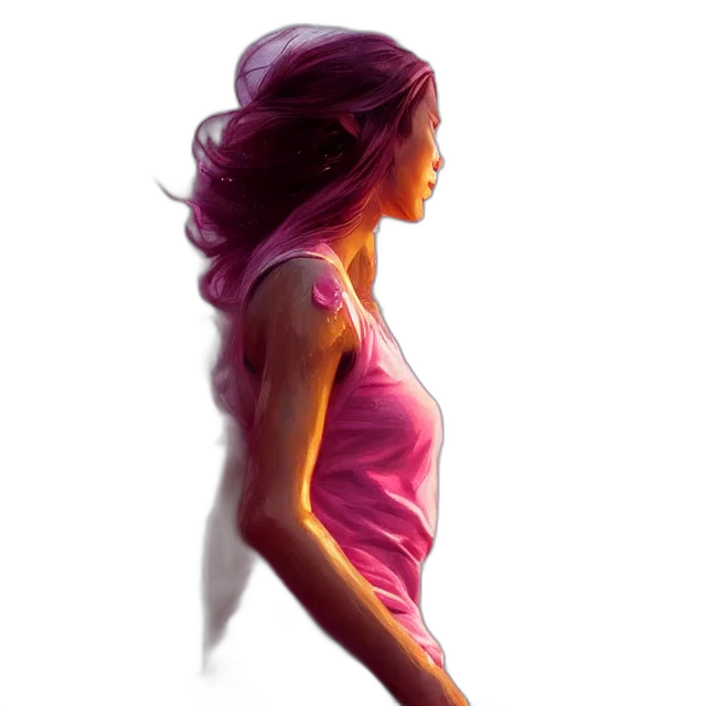 dress, hair, face, photorealistic transparent PNG cut-out
