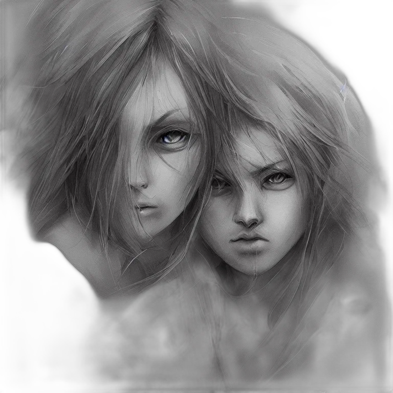 face, hair, fantasy art, photorealistic transparent PNG cut-out
