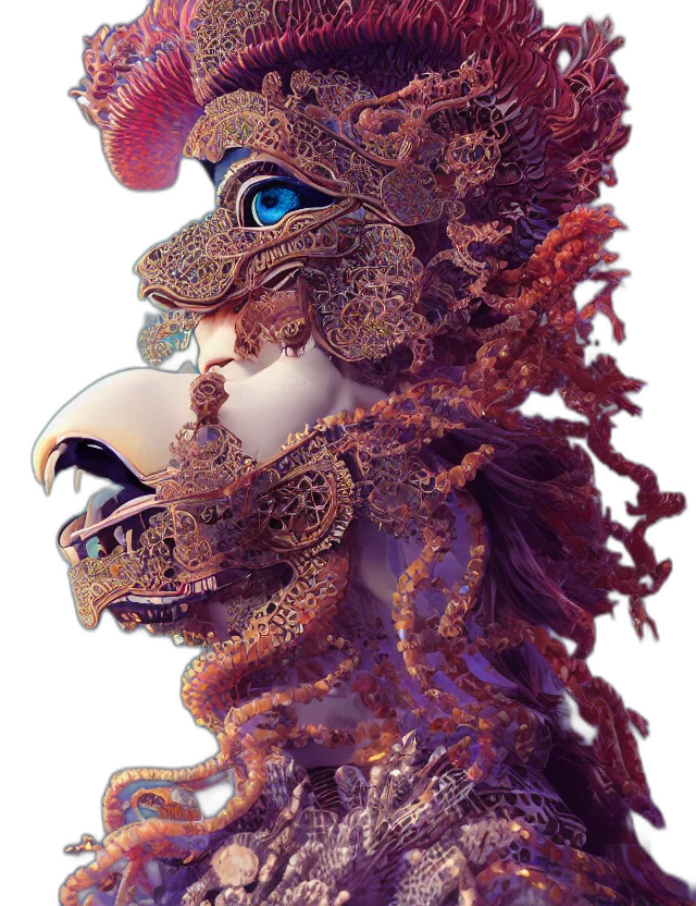 mask, dragon, animal, crown transparent PNG cut-out