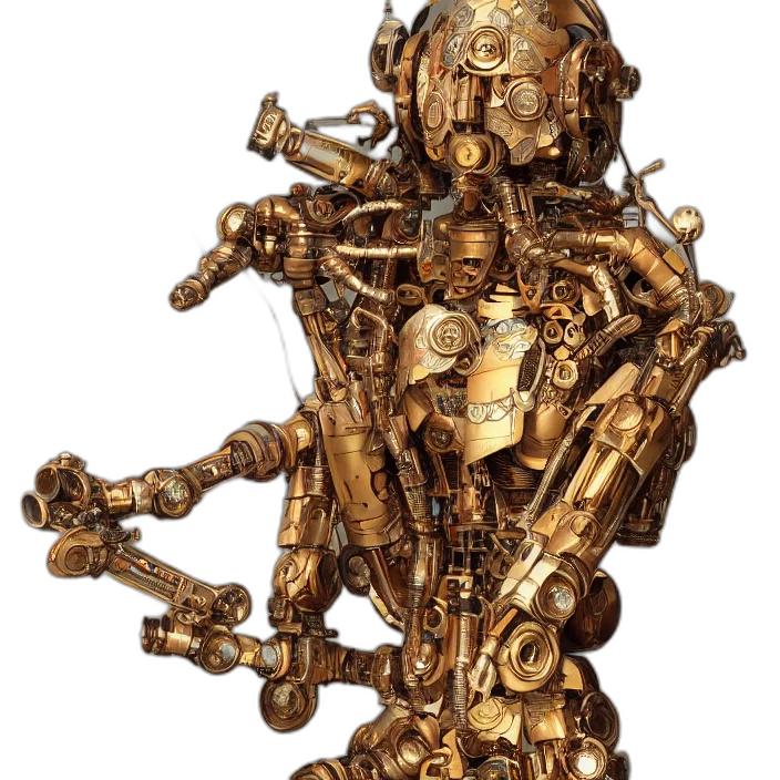 jewelry, robot, staff, crown transparent PNG cut-out