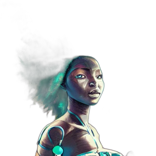 robot, dress, jewelry, face transparent PNG cut-out