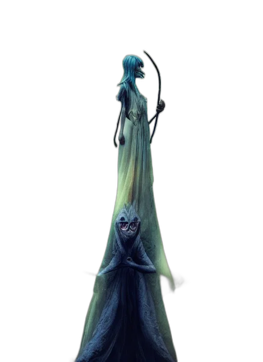 staff, dress, creature, umbrella transparent PNG cut-out