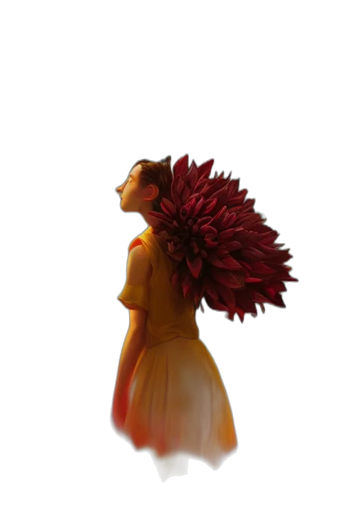 flower, dress, crown, hair transparent PNG cut-out
