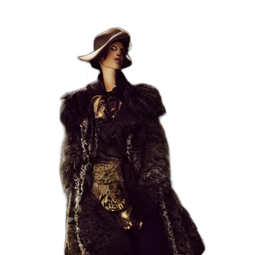 hat, dress, jacket, staff transparent PNG cut-out