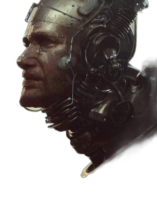 robot, face, mask, creature transparent PNG cut-out