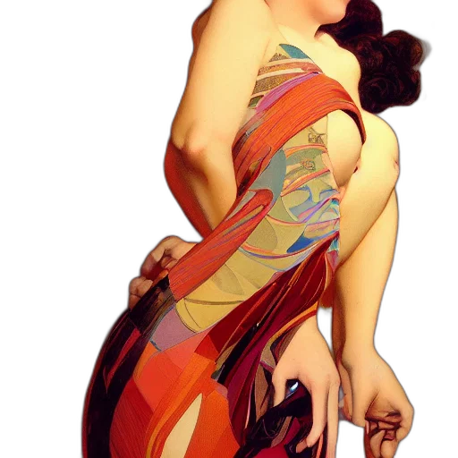 dress, jewelry, photorealistic, oil painting transparent PNG cut-out