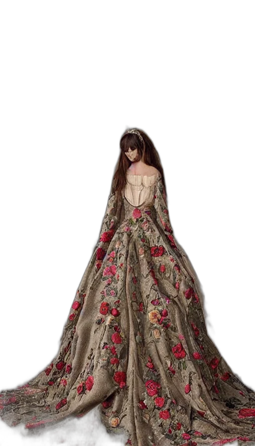dress, crown, 3d render, photorealistic transparent PNG cut-out
