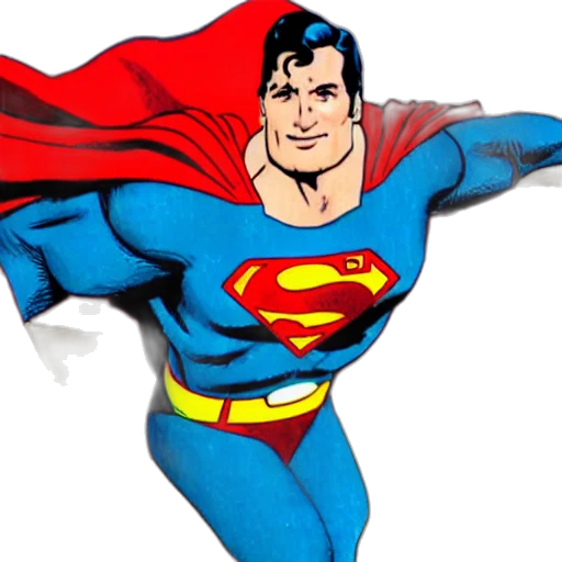 comic book art, concept art, cartoon, superman transparent PNG cut-out