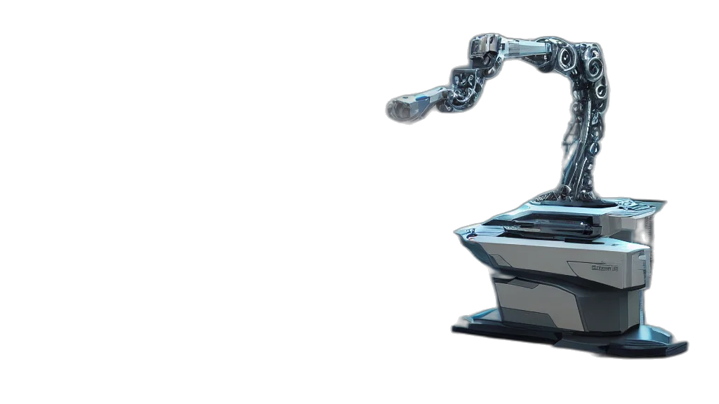 robot, weapon, 3d render, concept art transparent PNG cut-out