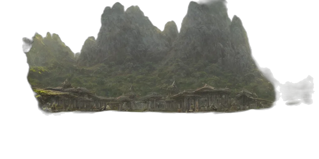 dragon, building, sword, staff transparent PNG cut-out