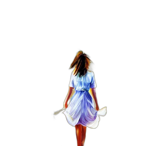 dress, staff, hair, robot transparent PNG cut-out