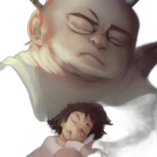creature, face, concept art, watercolor transparent PNG cut-out