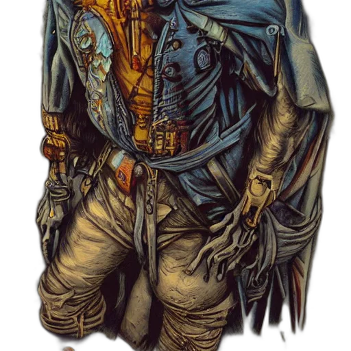 jacket, mask, staff, weapon transparent PNG cut-out